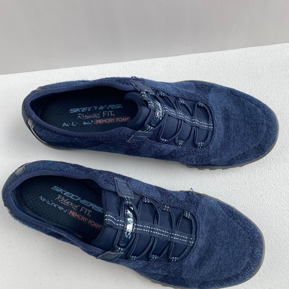 Skechers Womens Relaxed Fit Memory Foam Navy Blue Shoes Size7.5M Comfort  23855 - Picture 9 of 15